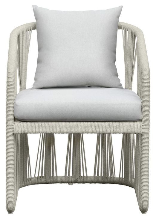 Alexa Outdoor Dining White Upholstered Outdoor Arm Chair