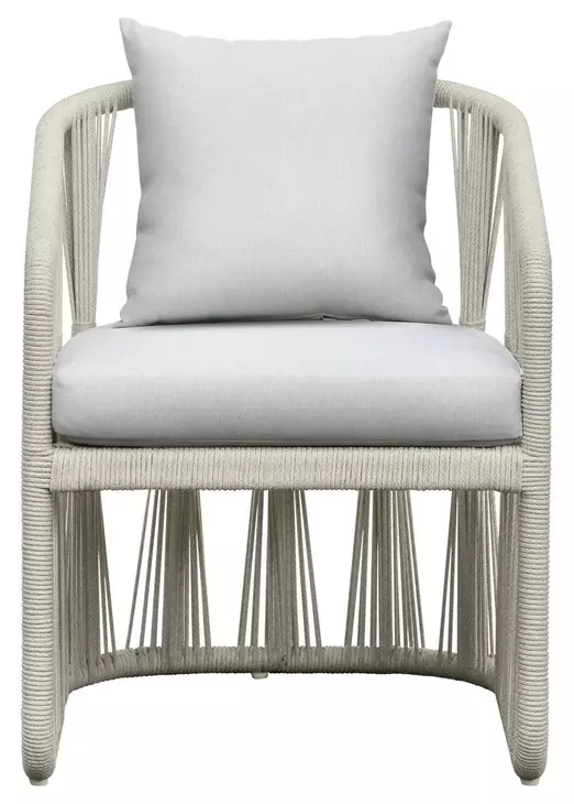 Alexa Outdoor Dining White Upholstered Outdoor Arm Chair Set of 2