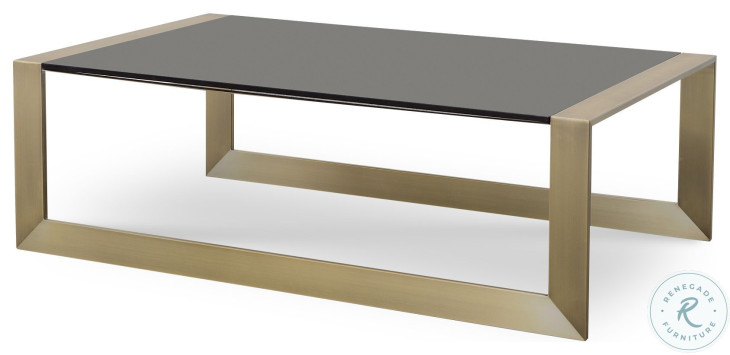 Compositions Black And Satin Brass Occasional Table Set
