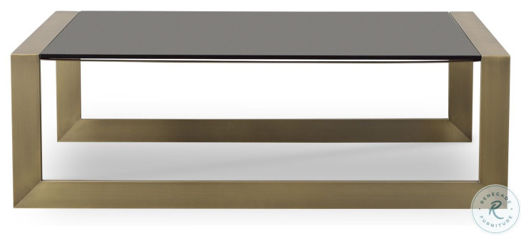 Compositions Black And Satin Brass Cocktail Table