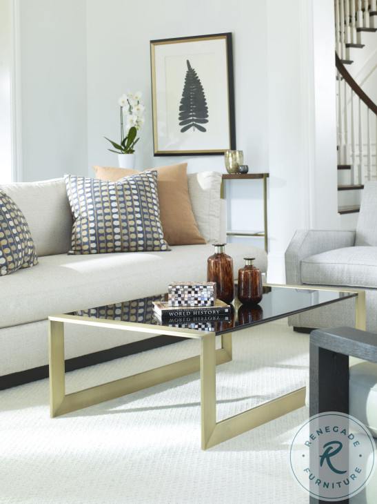 Compositions Black And Satin Brass Cocktail Table