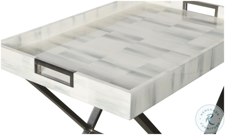 Compositions Faux Horn And Pewter Tray Table
