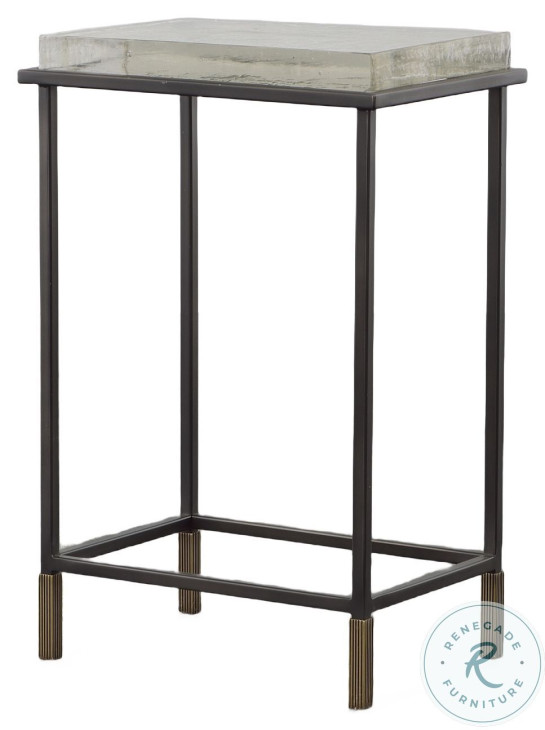 Compositions Cast Glass And Bronze Small Side Table