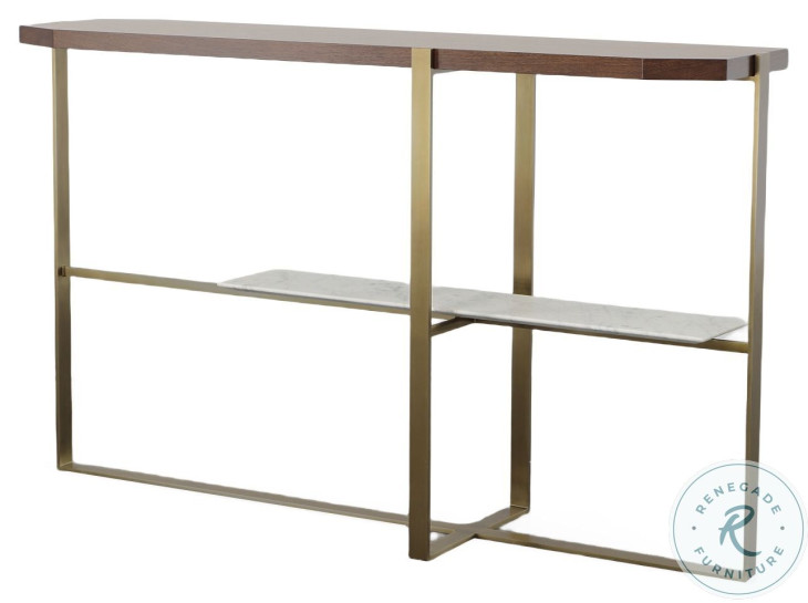Compositions Brown And Satin Brass Console Table