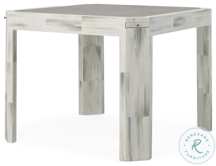Compositions Faux Horn And Grey Leather Game Table