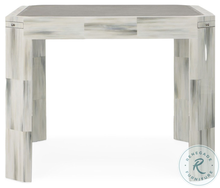 Compositions Faux Horn And Grey Leather Game Table