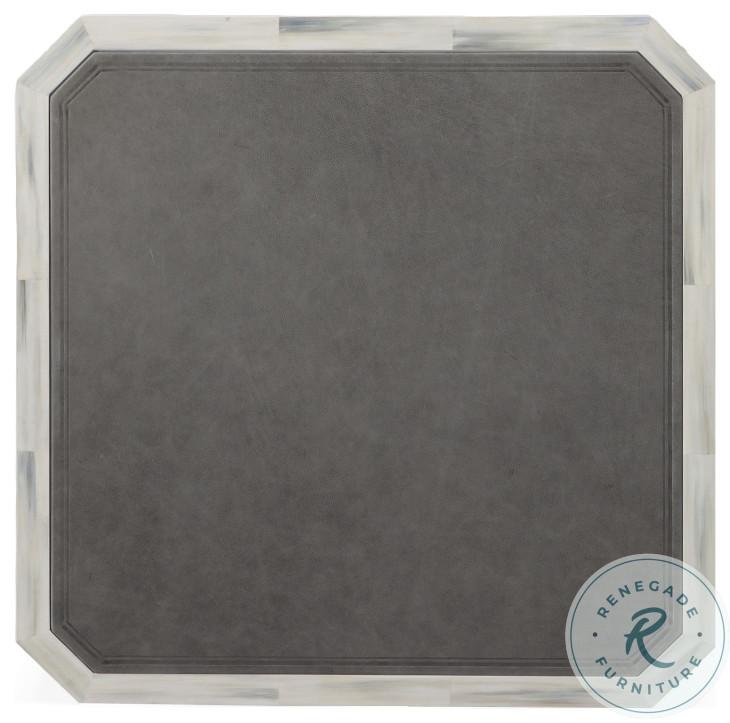 Compositions Faux Horn And Grey Leather Game Table