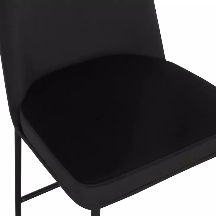 Sydney Black Performance Fabric Upholstered Counter Height Stool Set of 2