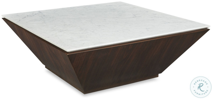 Compositions Honed Volakas Marble And Walnut Cocktail Table