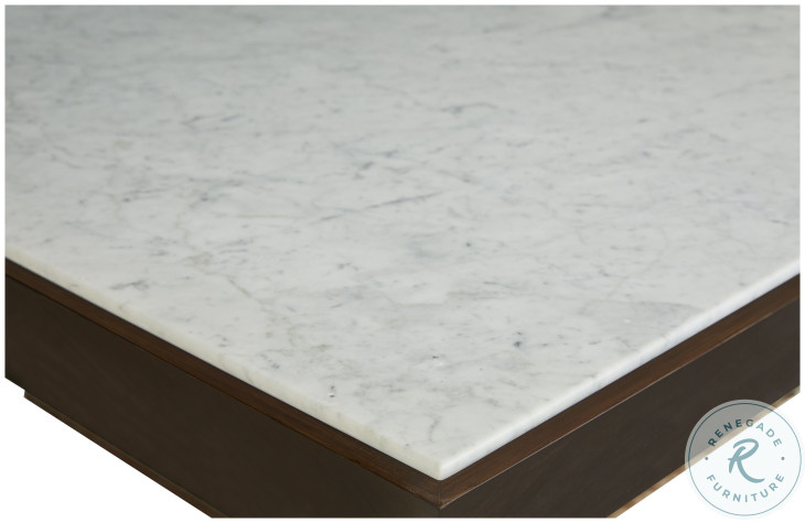 Compositions Honed Volakas Marble And Walnut Cocktail Table