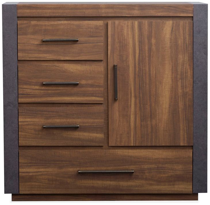 Jensen Tavern Brown and Gray 4 Drawer Door Chest