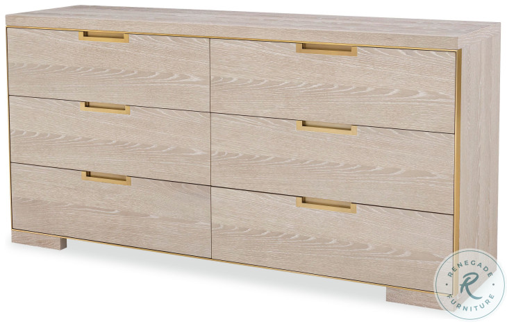 Cadence Sand Cerused 6 Drawer Dresser