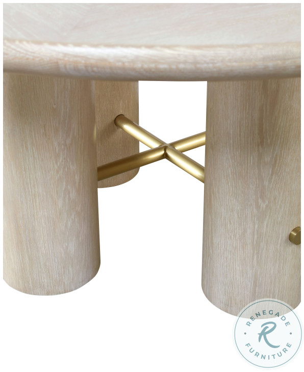 Cadence Sand Cerused 64" Round Dining Table