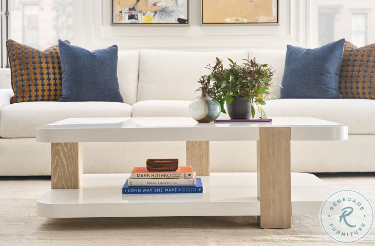 Cadence White Lacquered And Sand Cerused Occasional Table Set