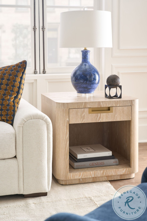 Cadence Sand Cerused Side Table