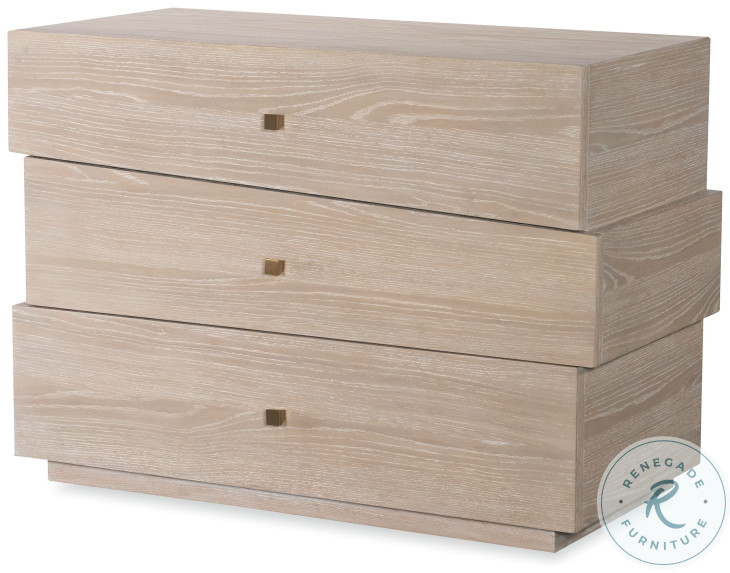 Cadence Sand Cerused 3 Drawer Chest