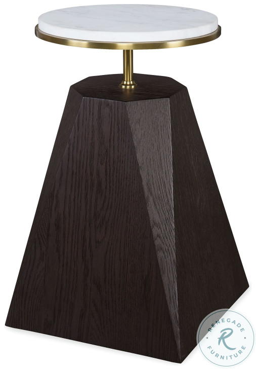 Cadence Carrara Marble And Mocha Accent Table
