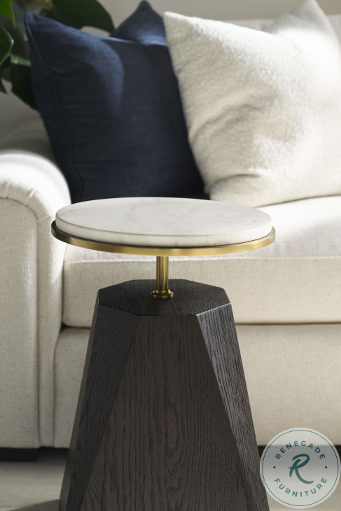 Cadence Carrara Marble And Mocha Accent Table