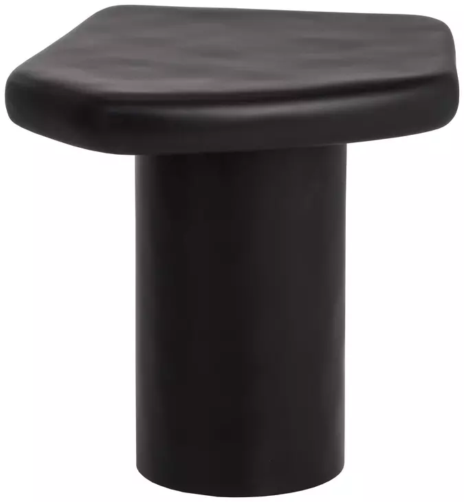 Della Black Free Form Concrete Top Outdoor End Table