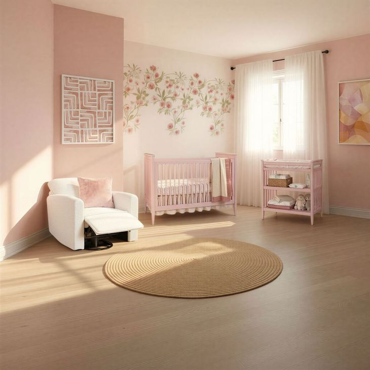 Modern Nursery Pink Changing Table