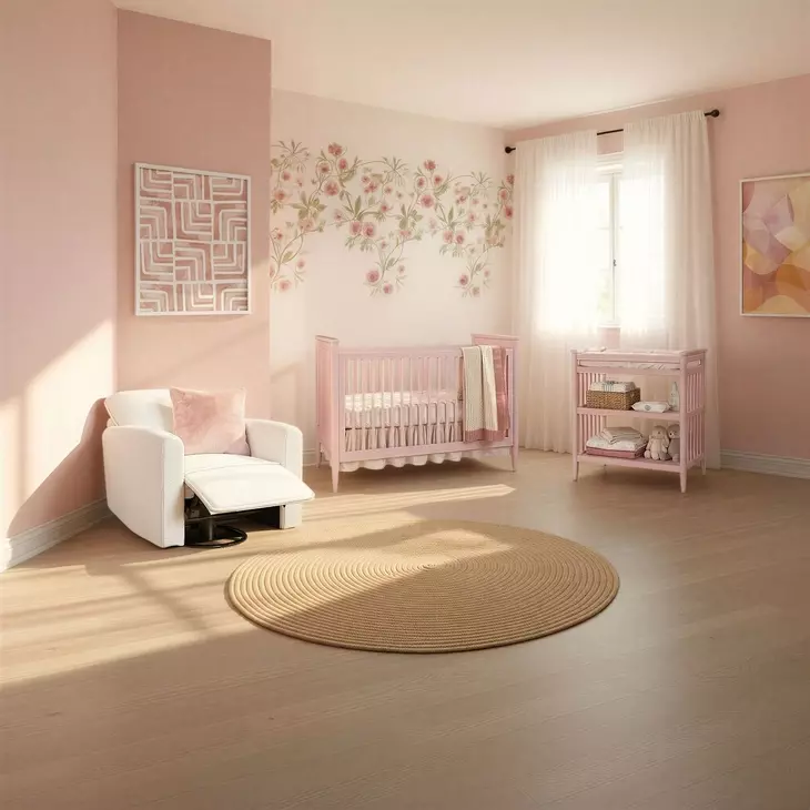 Modern Nursery Pink Changing Table