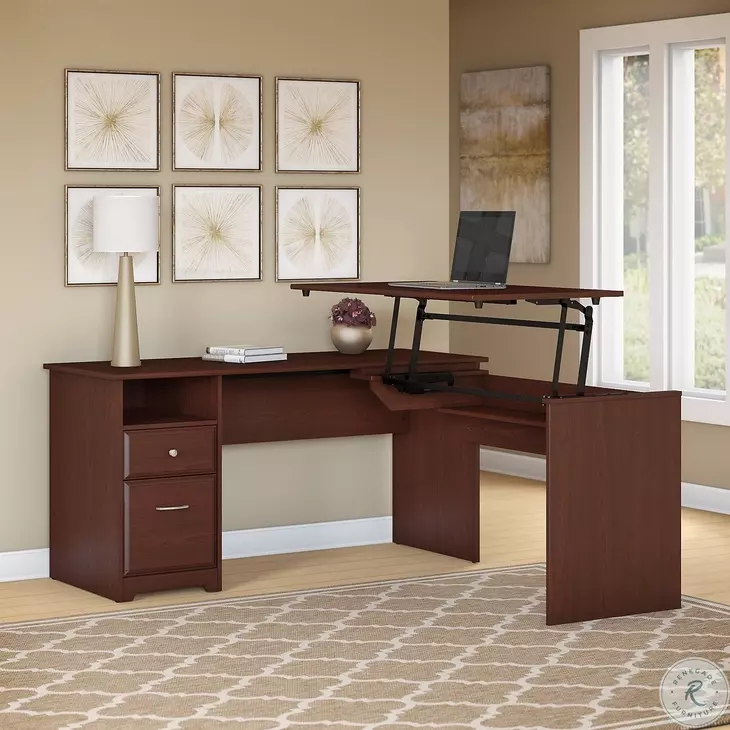 Cabot Harvest Cherry Rectangular Sit To Stand Desk