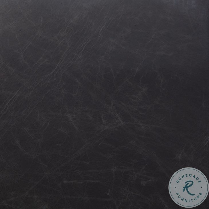 Bryson Smoke Channeled Leather Desk Chair