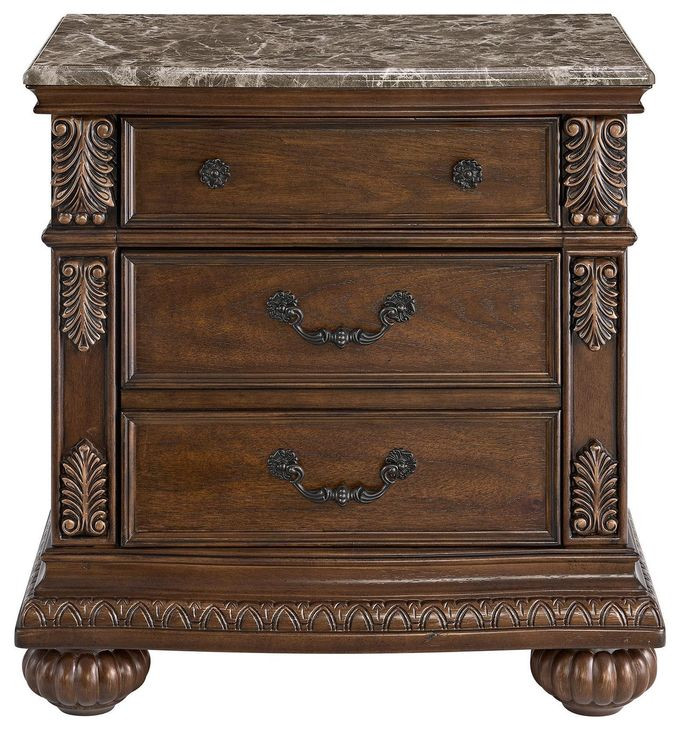 Concerto Brown 2 Drawer Nightstand with USB Charging