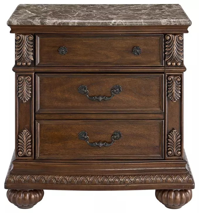Concerto Brown 2 Drawer Nightstand with USB Charging