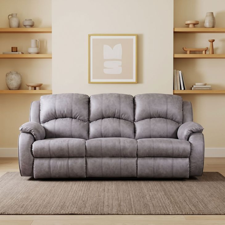 Cagney Nickel 89" Power Reclining Sofa with Power Headrest and USB Charging