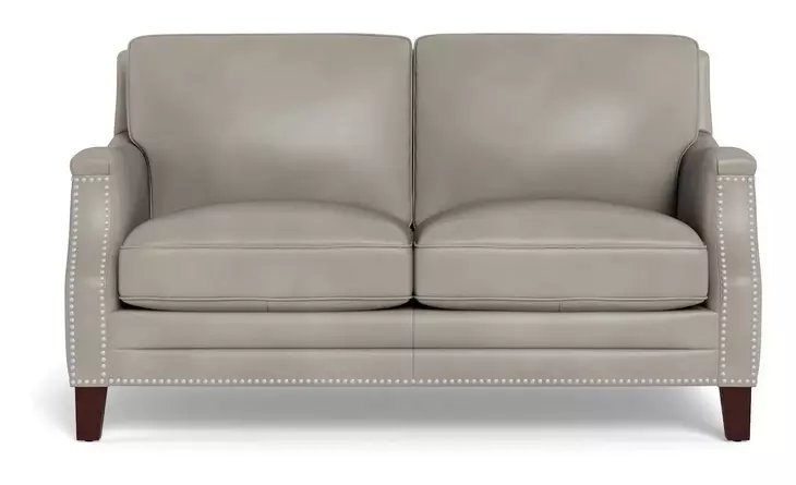 Camden Stone Leather 61" Loveseat with Nailhead Trim
