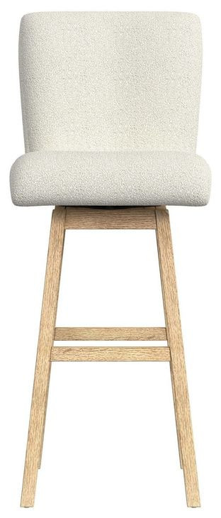 Cambria Beige Upholstered Swivel Bar Stool Set of 2