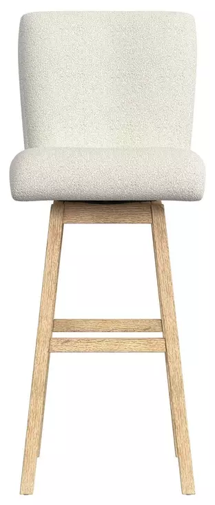 Cambria Beige Upholstered Swivel Bar Stool Set of 2