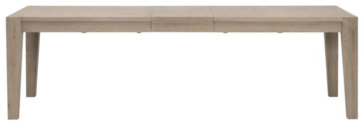 Bella Antique Smoke Gray and Brushed Gold 102" Extendable Rectangular Canal Dining Table