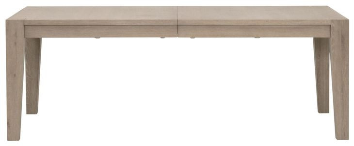 Bella Antique Smoke Gray and Brushed Gold 102" Extendable Rectangular Canal Dining Table