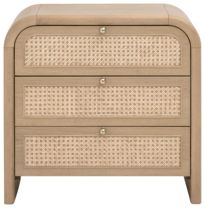 Cannes Brown 3 Drawers Nightstand