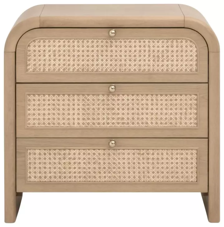 Cannes Brown 3 Drawers Nightstand