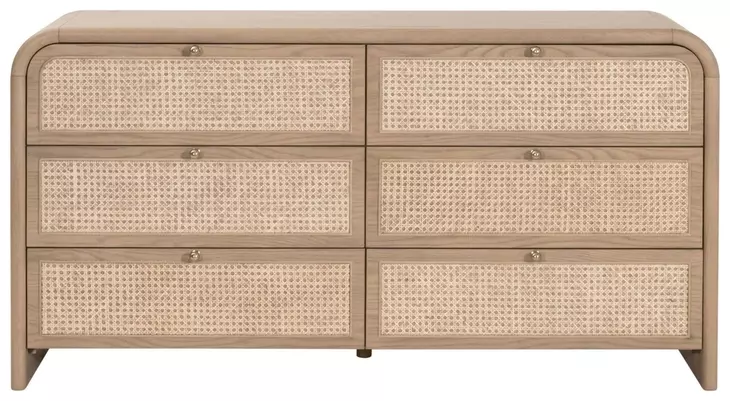 Cannes Brown 6 Drawers Double Dresser