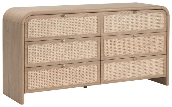 Cannes Brown 6 Drawers Double Dresser