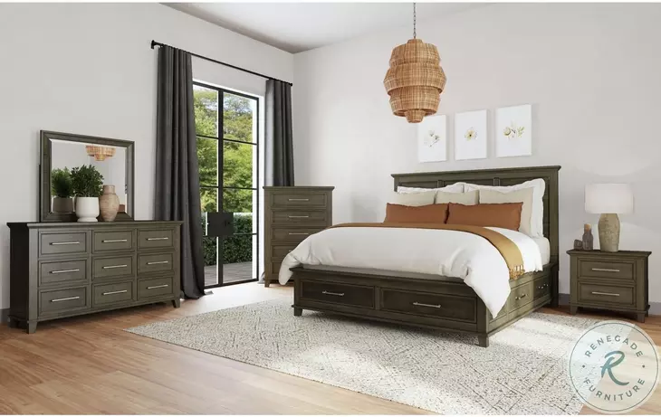 Henrik Grey Queen Storage Panel Bed