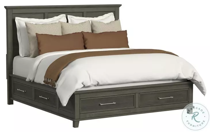 Henrik Grey King Storage Panel Bed