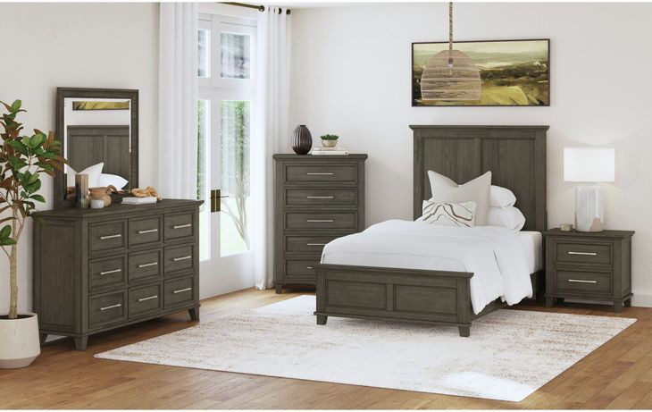 Henrik Gray Twin Panel Bed