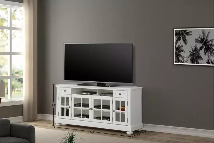 Cape Cod Vintage White 63" TV Console