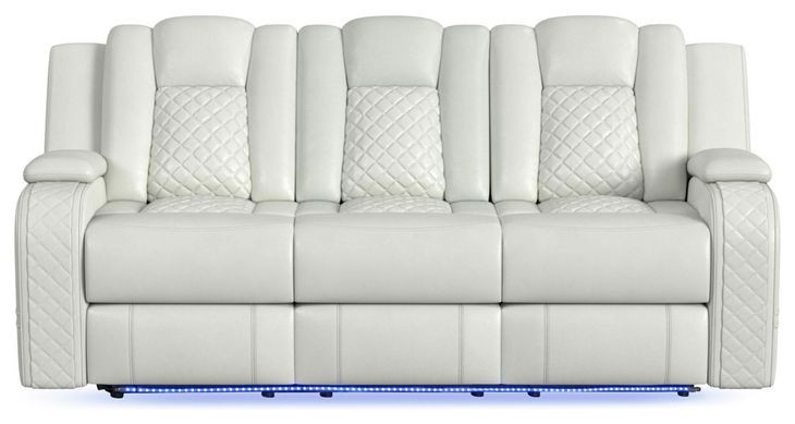 Amias Oyster 85" Power Reclining Sofa with USB Charging and LED