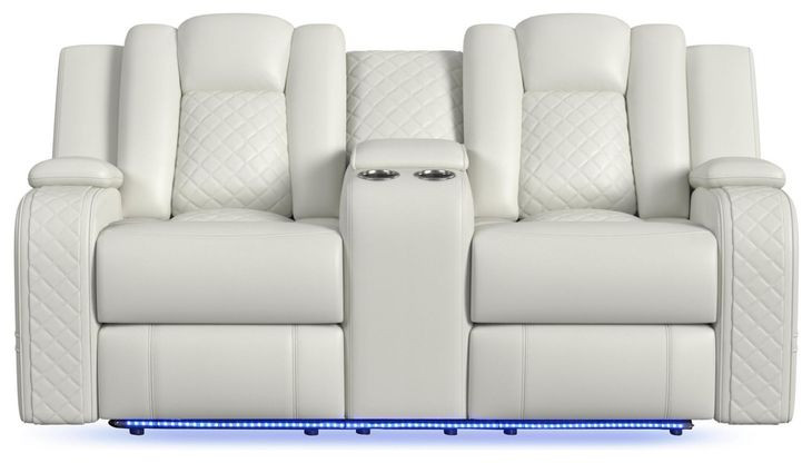 Amias Oyster 75" Power Reclining Loveseat with USB Charging and LED