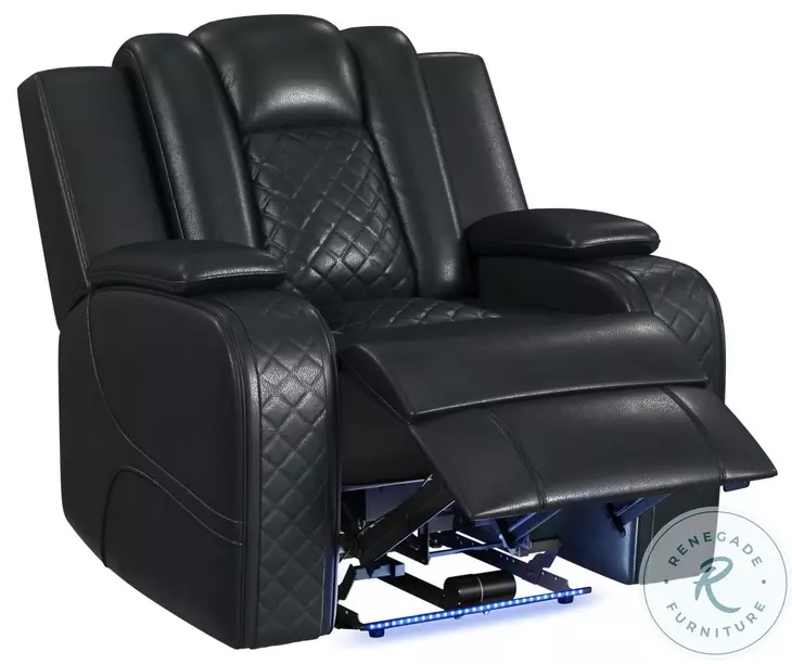 Amias Black Power Reclining Living Room Set