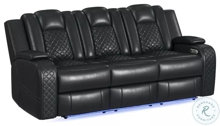 Amias Black Power Reclining Living Room Set
