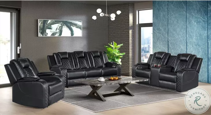 Amias Black Power Reclining Loveseat