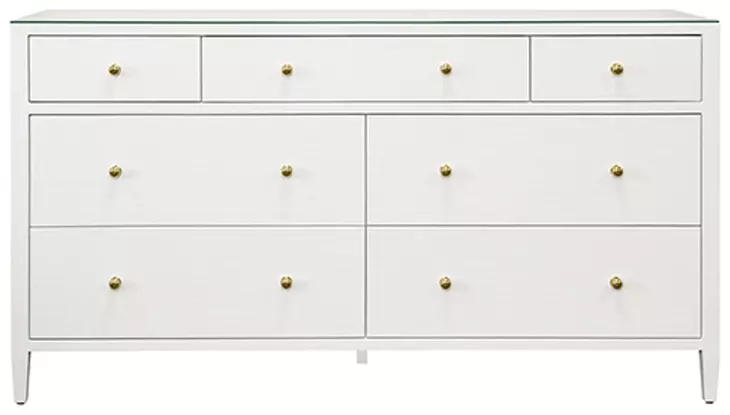 white coastal dresser Palm Coast close technology HERON TALL DRESSER