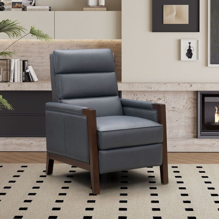 Carolyne Santa Fe Ocean Leather Push Thru The Arms Recliner